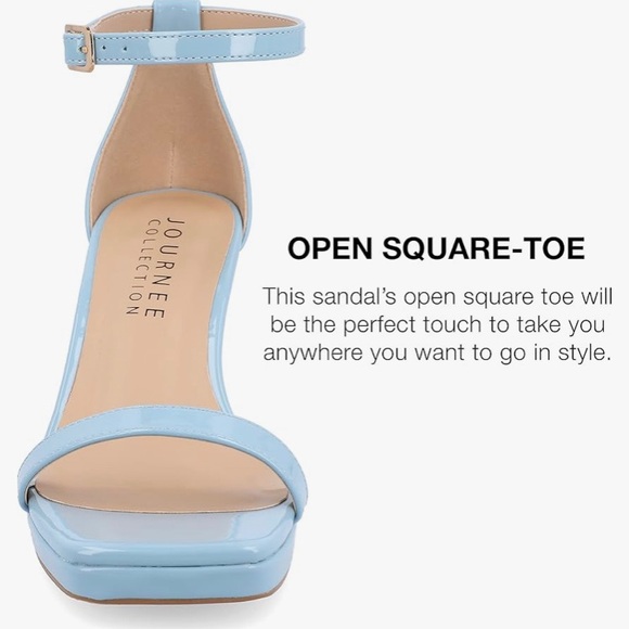 NWT  Something Blue Open square toe high heel with ankle strap size 7 1/2 - Picture 9 of 11